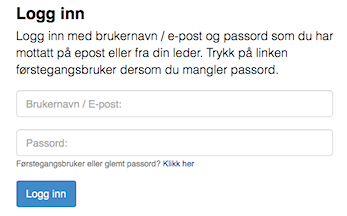 Innlogging på de nye websidene